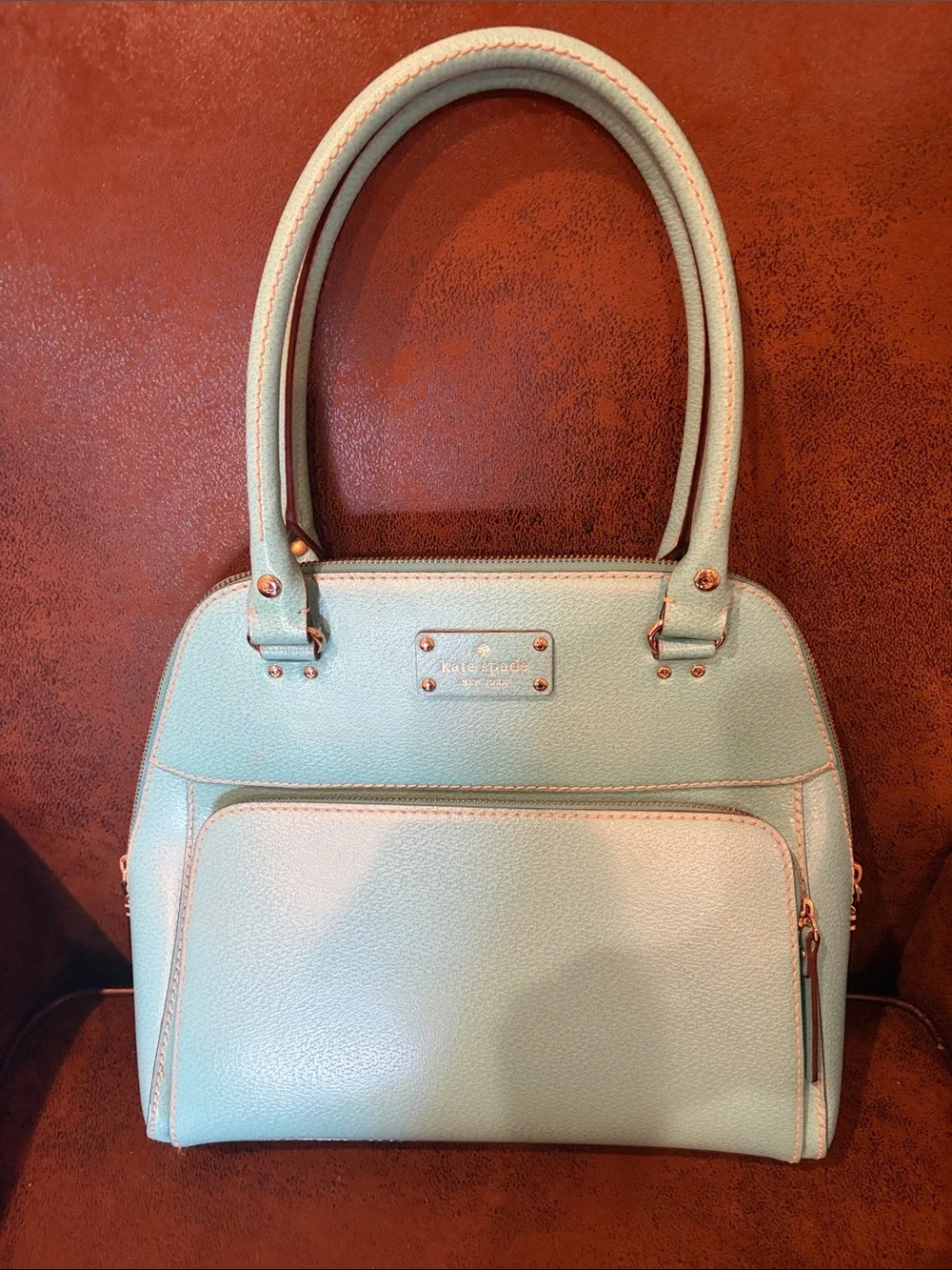 kate spade Mint Green Dome Satchel with Gold Hardware